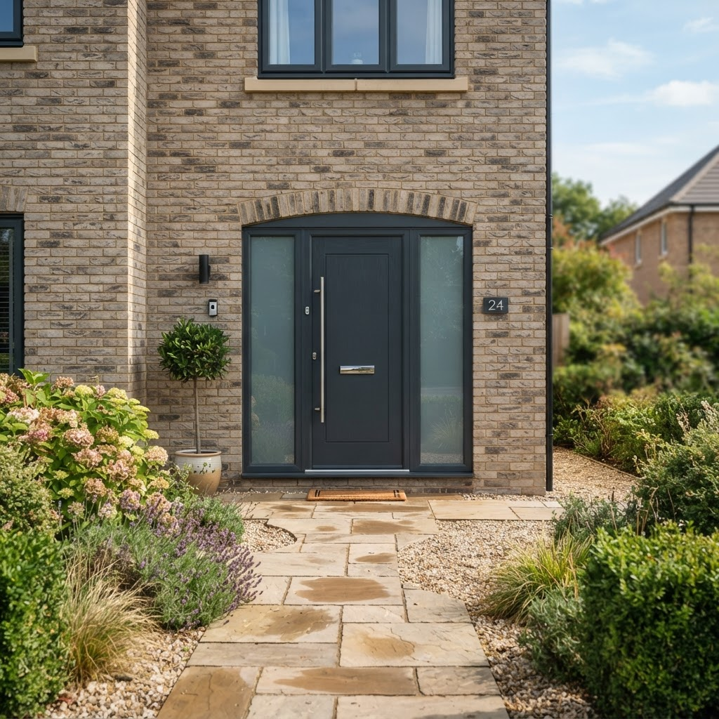 Premium composite front door on a UK home
