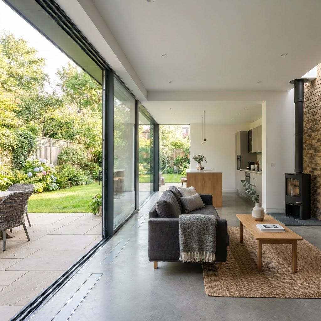 Contemporary sliding doors in a modern home