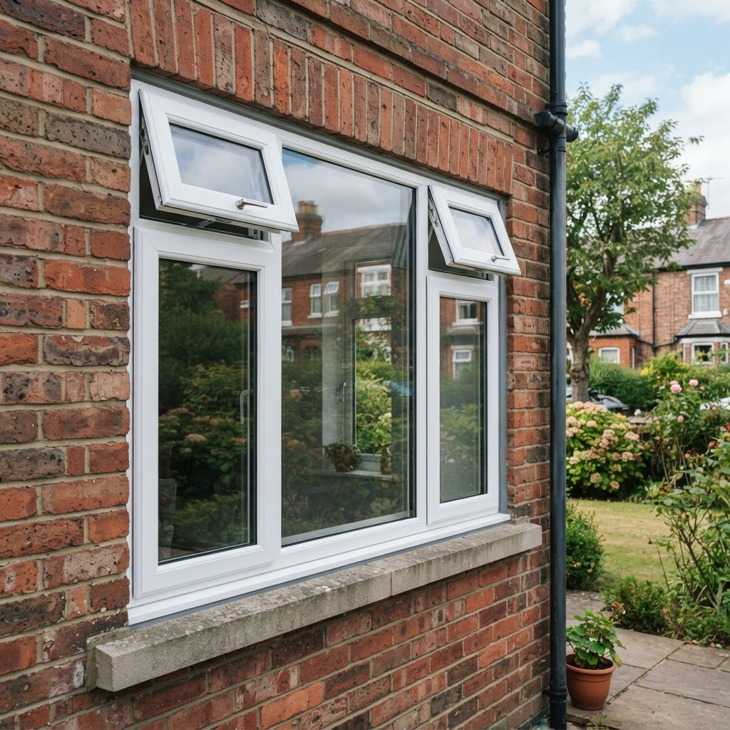 Professional double glazing installation in progress in a South East England home
