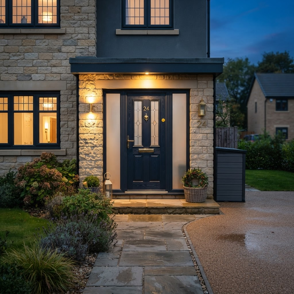 Contemporary front door installation