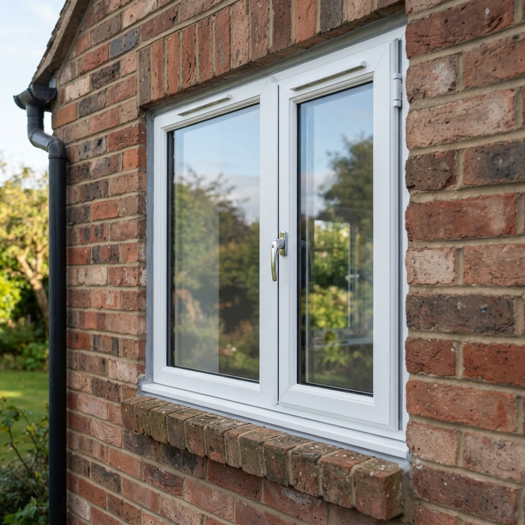 Professional repair work being carried out on a window installation